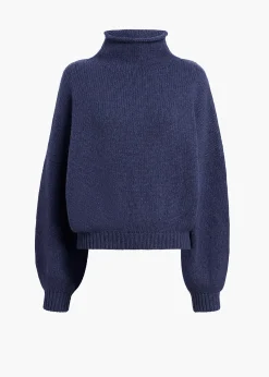Khaite Knitwear-Juniper Sweater in Indigo