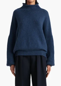Khaite Knitwear-Juniper Sweater in Indigo