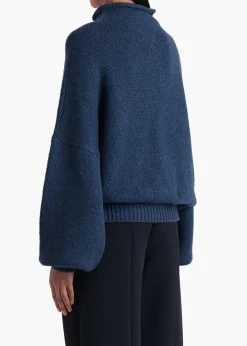 Khaite Knitwear-Juniper Sweater in Indigo