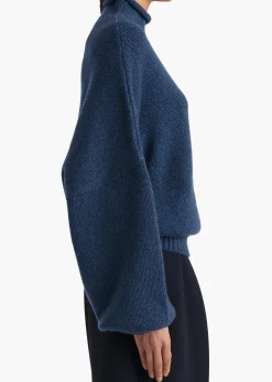 Khaite Knitwear-Juniper Sweater in Indigo