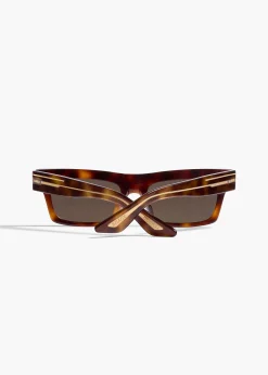Khaite Eyewear-x Oliver Peoples 1985C in Dark Mahogany and Brown