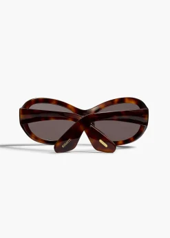 Khaite Eyewear-x Oliver Peoples 1967C in Dark Mahogany and Brown