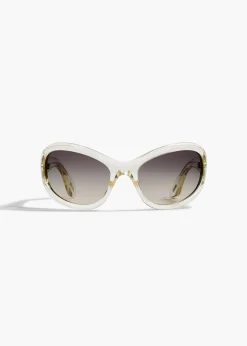 Khaite Eyewear-x Oliver Peoples 1967C in Pale Citrine and Grey Gradient