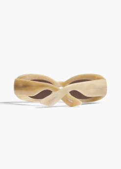 Khaite Eyewear-x Oliver Peoples 1992C in Beige Silk and Brown
