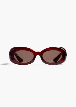 Khaite Eyewear-x Oliver Peoples 1992C in Bordeaux Bark and Brown