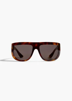 Khaite Eyewear-x Oliver Peoples 1974C in Dark Mahogany and Brown