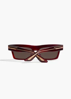 Khaite Eyewear-x Oliver Peoples 1985C in Bordeaux Bark and Brown