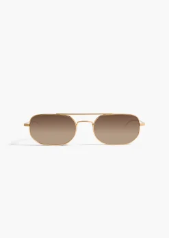 Khaite Eyewear-x Oliver Peoples 1989C in Gold and Dark Brown