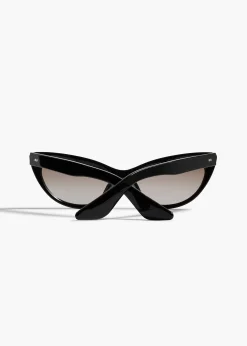 Khaite Eyewear-x Oliver Peoples 1963C in Black and Soft Tan Gradient