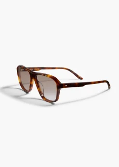 Khaite Eyewear-x Oliver Peoples 1978RX in Dark Mahogany and Soft Tan Gradient