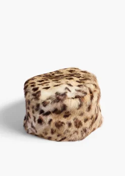 Khaite Soft Accessories-Koa Hat in Leopard Print Lapin