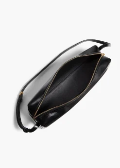 Khaite Shoulder Bags-Kye Shoulder Bag in Black Crackle Patent Leather