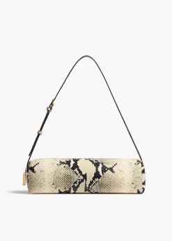 Khaite Shoulder Bags-Kye Shoulder Bag in Natural Python-Embossed Leather