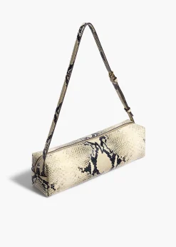 Khaite Shoulder Bags-Kye Shoulder Bag in Natural Python-Embossed Leather