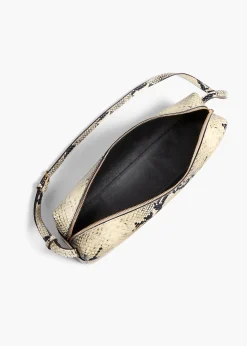 Khaite Shoulder Bags-Kye Shoulder Bag in Natural Python-Embossed Leather