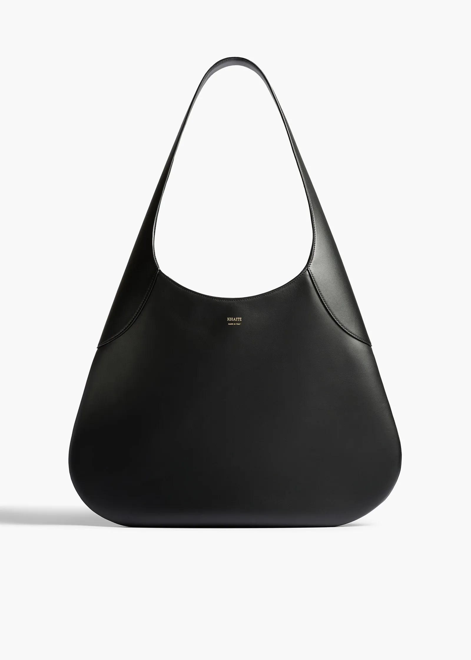 Khaite Shoulder Bags-Large Joan Hobo in Black Leather