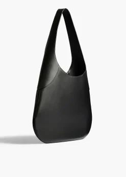 Khaite Shoulder Bags-Large Joan Hobo in Black Leather