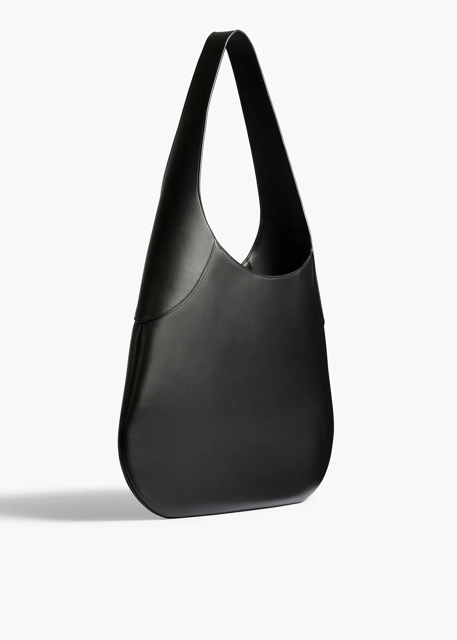 Khaite Shoulder Bags-Large Joan Hobo in Black Leather