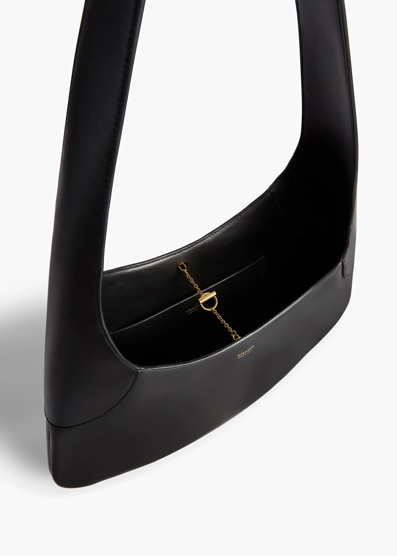Khaite Shoulder Bags-Large Joan Hobo in Black Leather