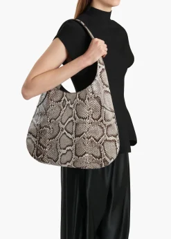Khaite Shoulder Bags-Large Joan Hobo in Natural Python