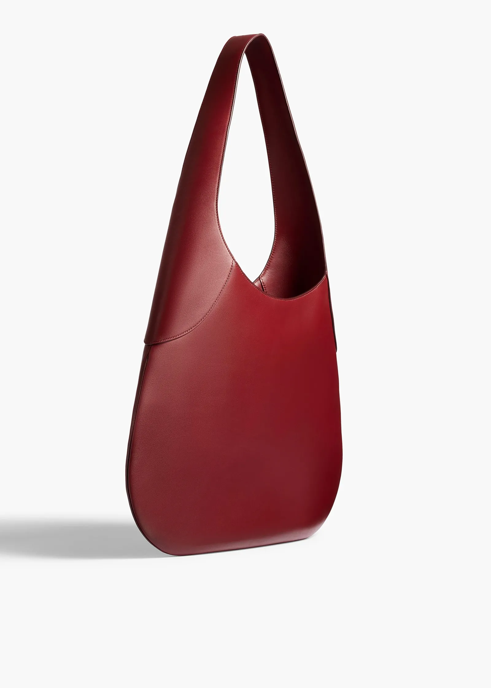 Khaite Shoulder Bags-Large Joan Hobo in Oxblood Leather