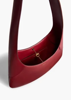 Khaite Shoulder Bags-Large Joan Hobo in Oxblood Leather