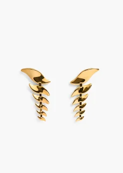 Khaite Jewelry-Leaf Cascading Earrings in Gold