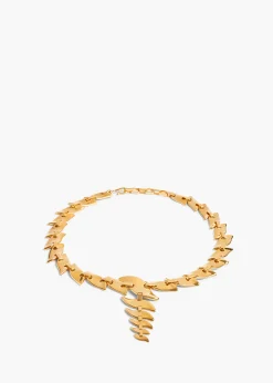 Khaite Jewelry-Leaf Chain Necklace in Gold
