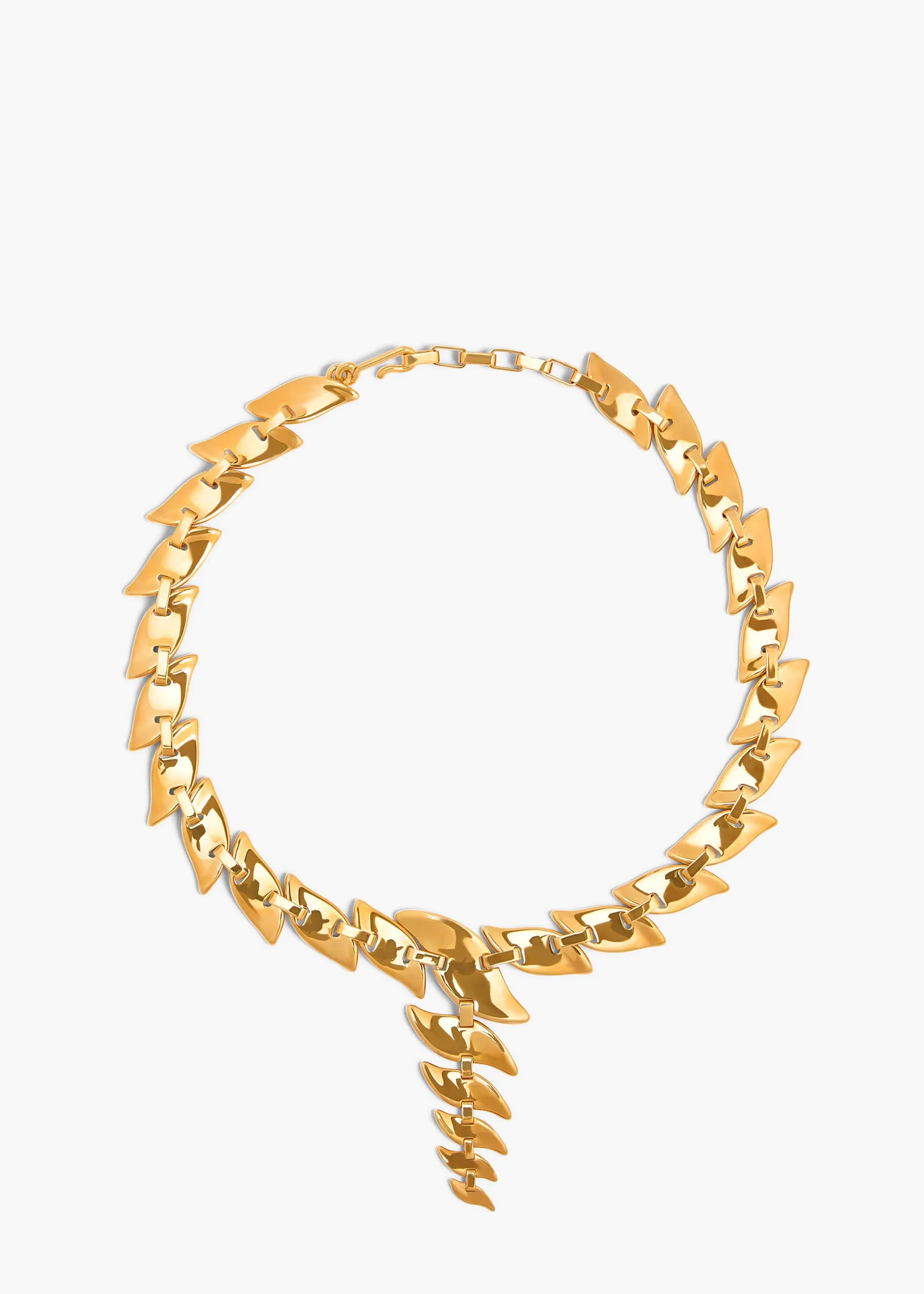 Khaite Jewelry-Leaf Chain Necklace in Gold