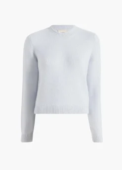 Khaite Knitwear-Leta Sweater in Ice Blue