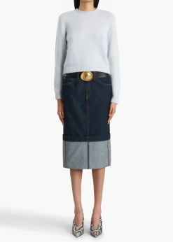 Khaite Knitwear-Leta Sweater in Ice Blue