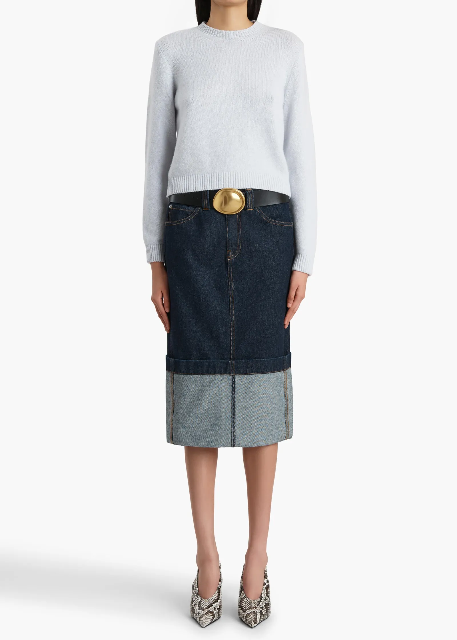 Khaite Knitwear-Leta Sweater in Ice Blue