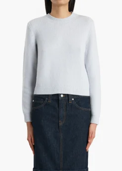 Khaite Knitwear-Leta Sweater in Ice Blue