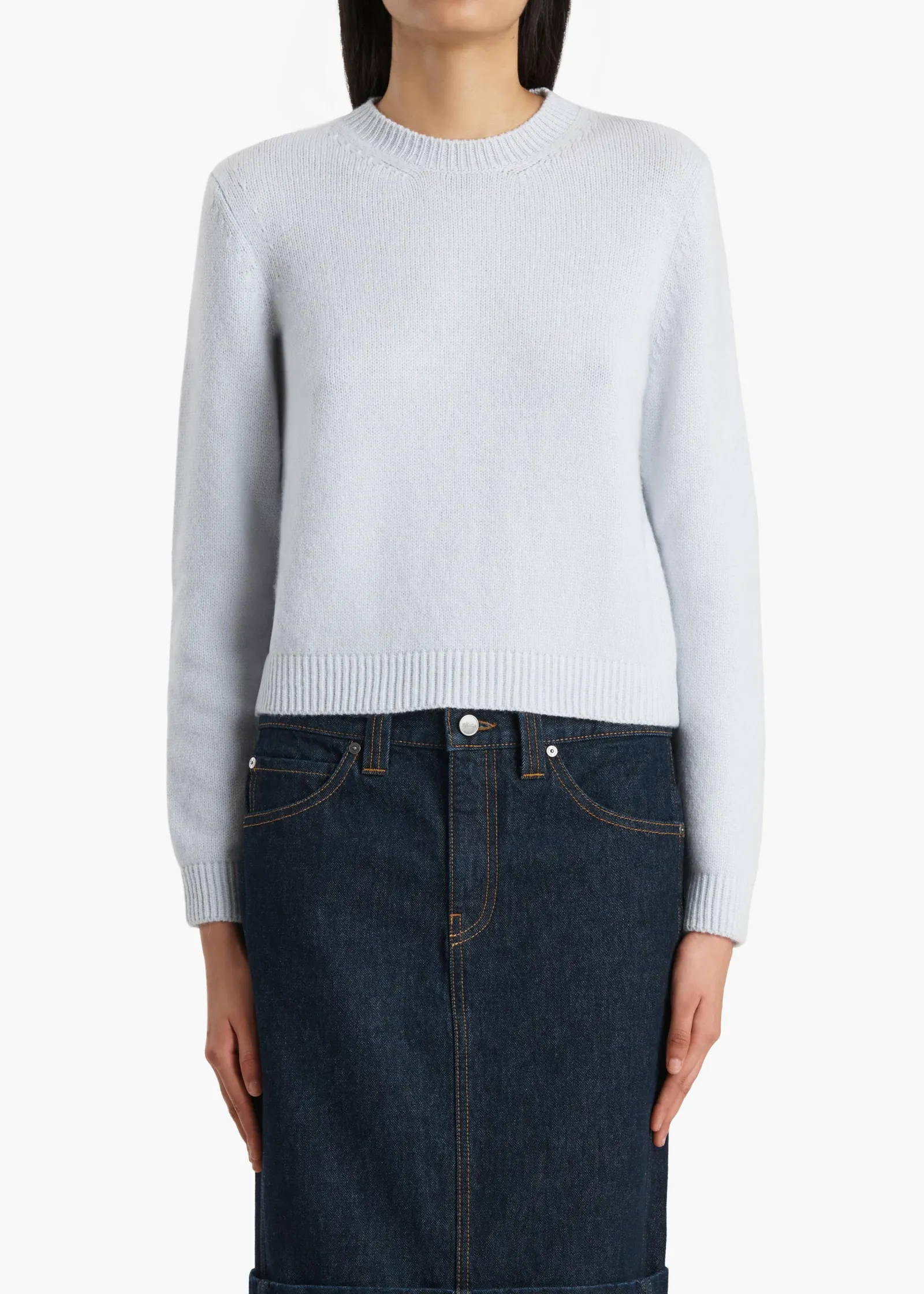 Khaite Knitwear-Leta Sweater in Ice Blue