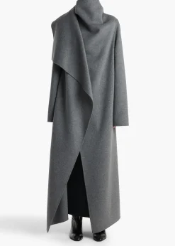 Khaite Outerwear & Coats-Levitt Coat in Grey Melange