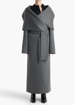 Khaite Outerwear & Coats-Levitt Coat in Grey Melange