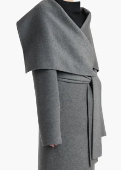 Khaite Outerwear & Coats-Levitt Coat in Grey Melange
