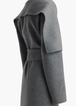 Khaite Outerwear & Coats-Levitt Coat in Grey Melange