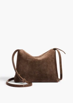 Khaite Crossbody Bags-Lina Crossbody Bag in Cedar Suede