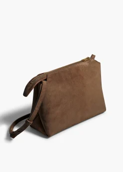 Khaite Crossbody Bags-Lina Crossbody Bag in Cedar Suede