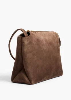 Khaite Crossbody Bags-Lina Crossbody Bag in Cedar Suede
