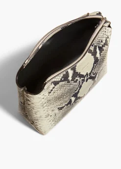 Khaite Crossbody Bags-Lina Crossbody Bag in Natural Python-Embossed Leather