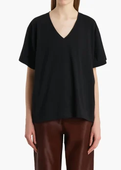 Khaite T-Shirts & Tanks-Linda T-Shirt in Black