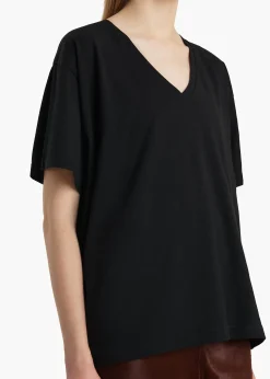 Khaite T-Shirts & Tanks-Linda T-Shirt in Black