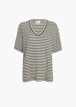 Khaite T-Shirts & Tanks-Linda T-Shirt in Black and Off White