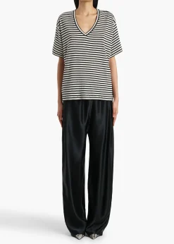 Khaite T-Shirts & Tanks-Linda T-Shirt in Black and Off White