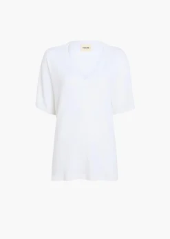 Khaite T-Shirts & Tanks-Linda T-Shirt in White
