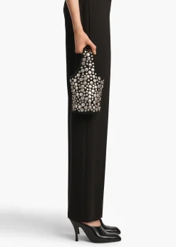 Khaite Evening-Livia Bag in Black Suede with Silver Studs