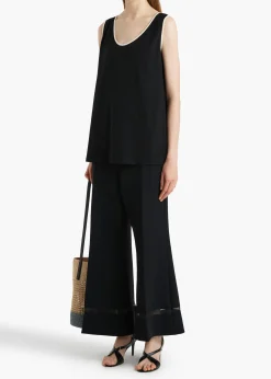 Khaite T-Shirts & Tanks-Longo Top in Cream and Black
