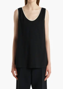 Khaite T-Shirts & Tanks-Longo Top in Cream and Black